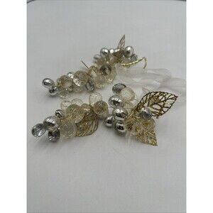 Lot 2 Lucite Grapes Cluster Clear Acrylic Decor Ornaments Katherine Collection